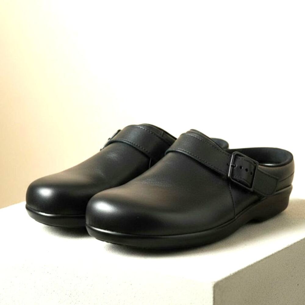 SAS Tripad Comfort Women's Black Leather Slip On Shoes Size 7N Narrow